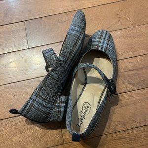 Blue Metallic Plaid LifeStride Dress Shoes